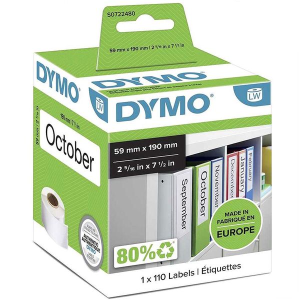 Dymo 99019 59x190 mm Geniş Klasörlere Uyumlu Sırt Etiketi