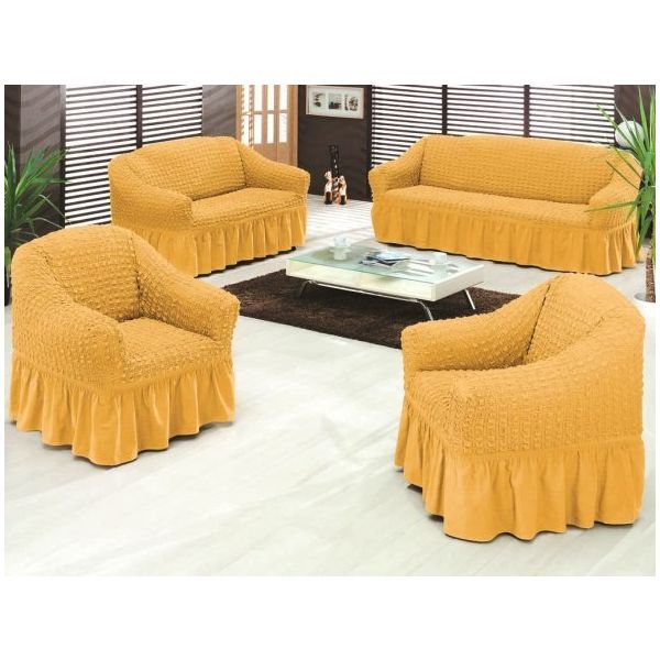 Evory Home Bürümcük Standart Bej (3+2+1+1) Koltuk Örtüsü