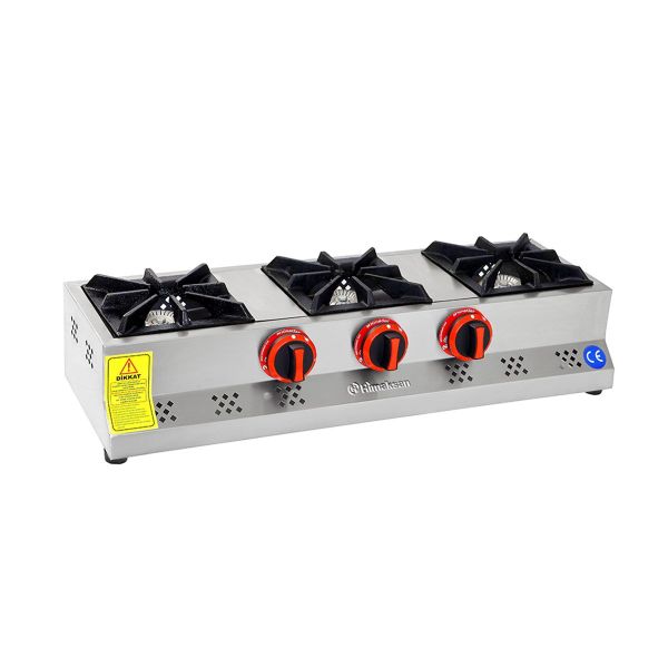 Himaksan HMK-MN3-G Endüstriyel Lpg Tüplü Set Üstü Mini Üçlü 3 Gözlü Ocak