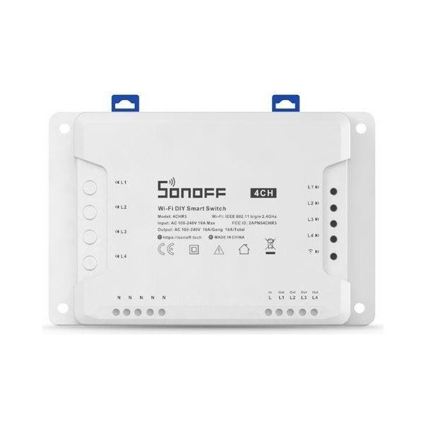 Sonoff 4CHR3 RF Kontrollü 4'lü Wi-Fi Akıllı Anahtar