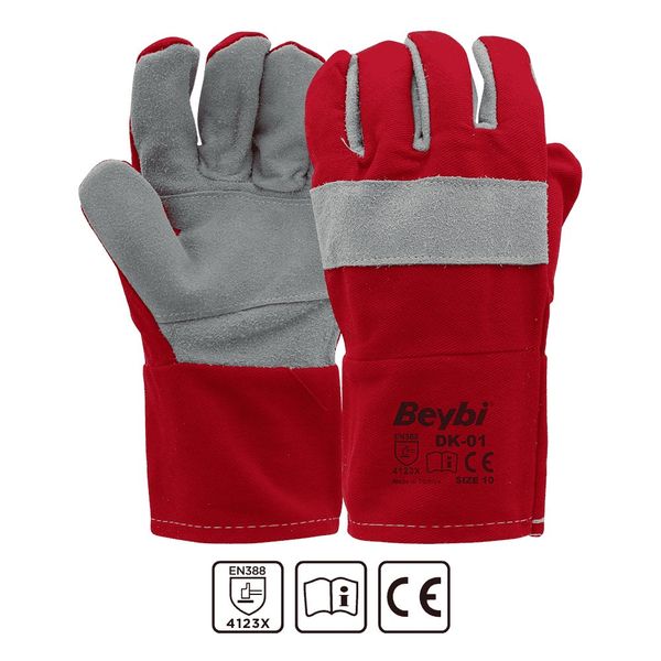 Beybi DK-01 Koton Kırmızı Montaj Eldiveni