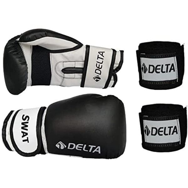 Delta Swat Dura-Strong Siyah Boks Eldiveni + 12 Boks El Bandajı Seti