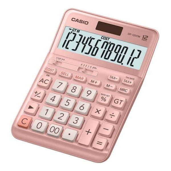 Casio DF-120FM-PK Pembe 12 Hane Masa Üstü Hesap Makinesi