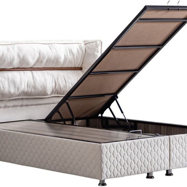 Setay Mobilya 180x200 cm Barselona Krem Baza ve Başlık Seti