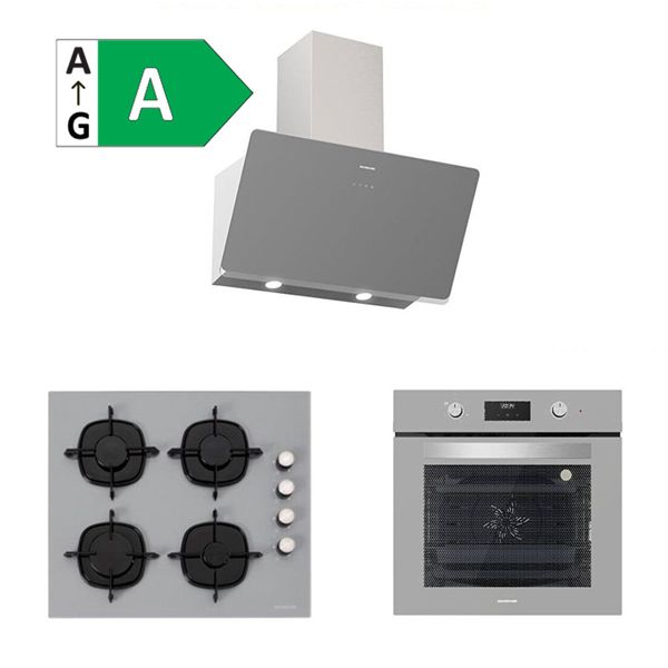Silverline BO6502S02 - CS5335S01 - 3457 Soho 60 2'li Gri Ankastre Set