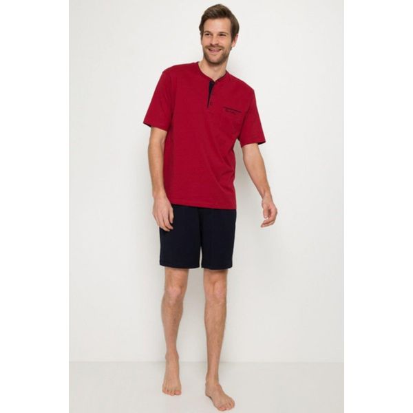 Pierre Cardin 5370 3'lü Bordo Şortlu Erkek Pijama Takım