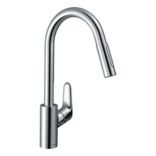 Hansgrohe HG31815000 Focus M41 Tek Kollu Eviye Bataryası 240 2 Jet Çekilebilir El Duşu