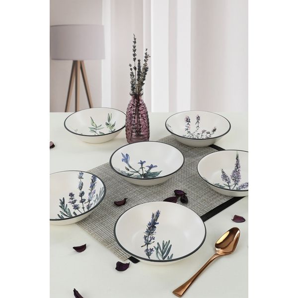 Keramika Çiçek Bahçesi 18 CM 6 Adet Yemek Tabağı