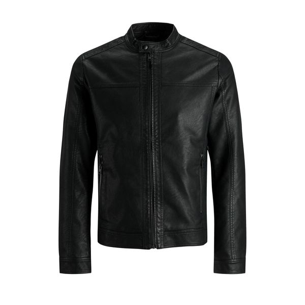 Jack & Jones 12182461 Erkek Siyah Deri Ceket