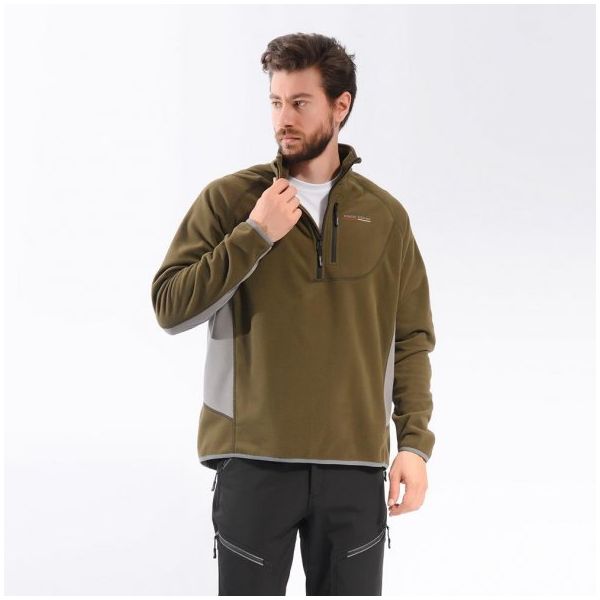 Freecamp Man Half Zipper Fleece Haki Erkek Polar