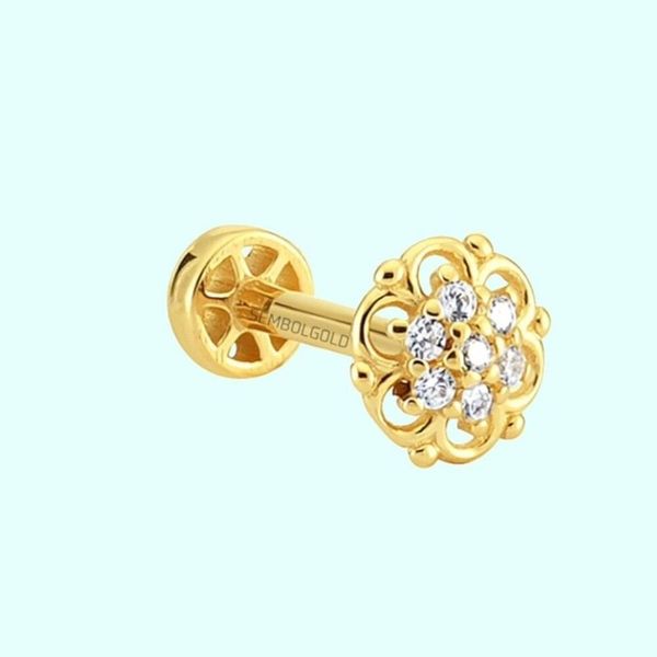 Sembol Gold 14 Ayar Altın Tragus Piercing
