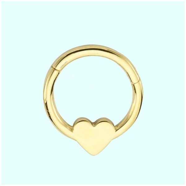 Sembol Gold Kalp 14 Ayar Altın Halka Piercing