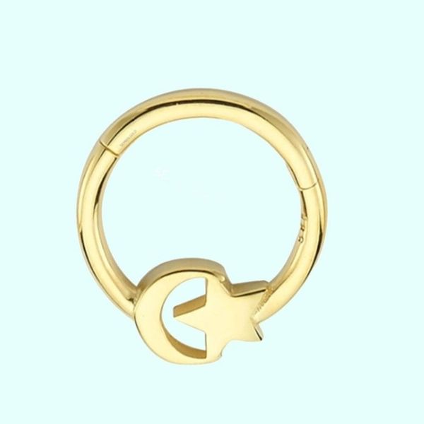 Sembol Gold Ayyıldız 14 Ayar Altın Halka Piercing