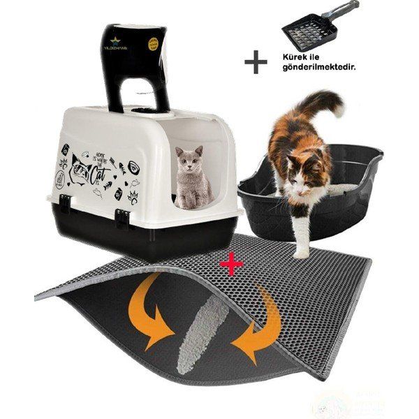 Yıldızhane Maxi Kedi Tuvaleti ve Elekli Kedi Pas Pası