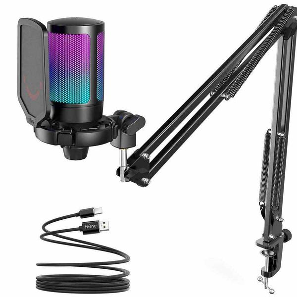 Fifine Ampligame A6T Siyah Twitch Youtuber Gamer Tiktok Yayıncı USB Mikrofon Seti
