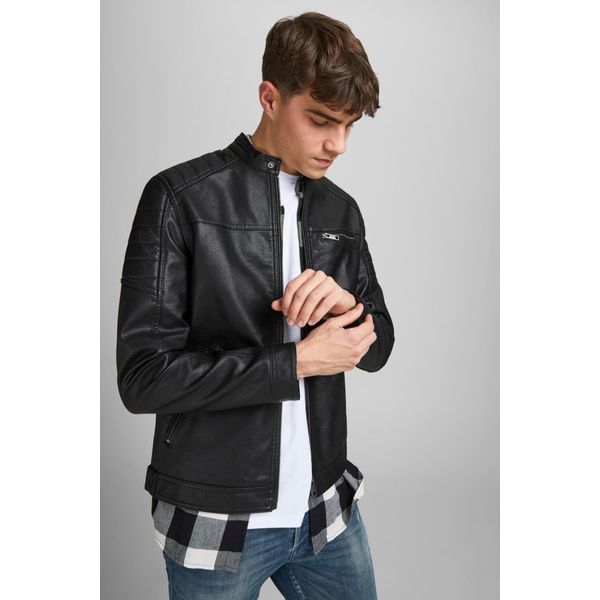 Jack & Jones 63412147218 Siyah Erkek Deri Ceket
