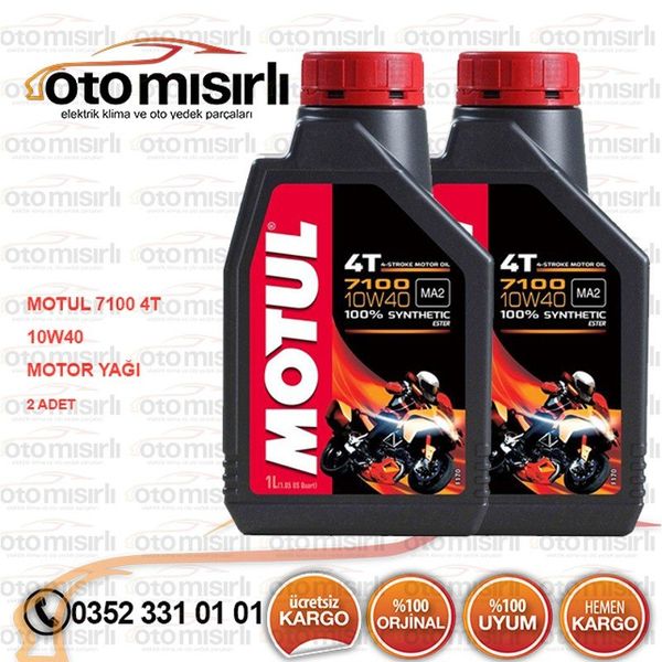 Motul 7100 10W40 4T 1 lt 2 Adet Motor Yağı