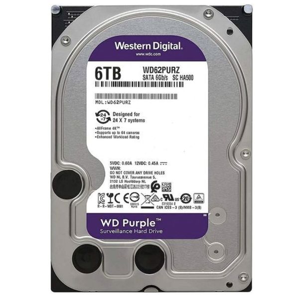 Western Digital Purple WD62PURZ SATA 3.0 5400 RPM 3.5" 6 TB Harddisk