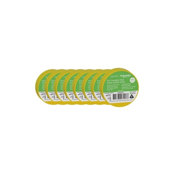 Schneider Electric Schneider 2420101 8 Adet 19 mm x 20 m Sarı İzole Elektrik Bandı