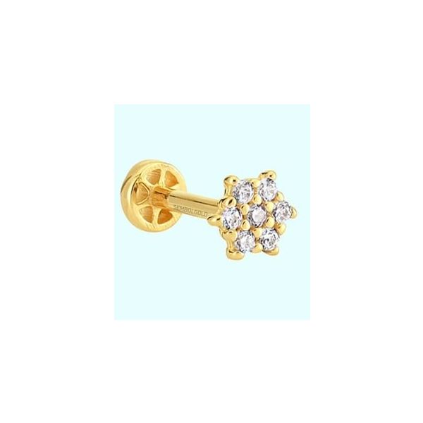 Sembol Gold 14 Ayar Taşlı Altın Taşlı Tragus Piercing