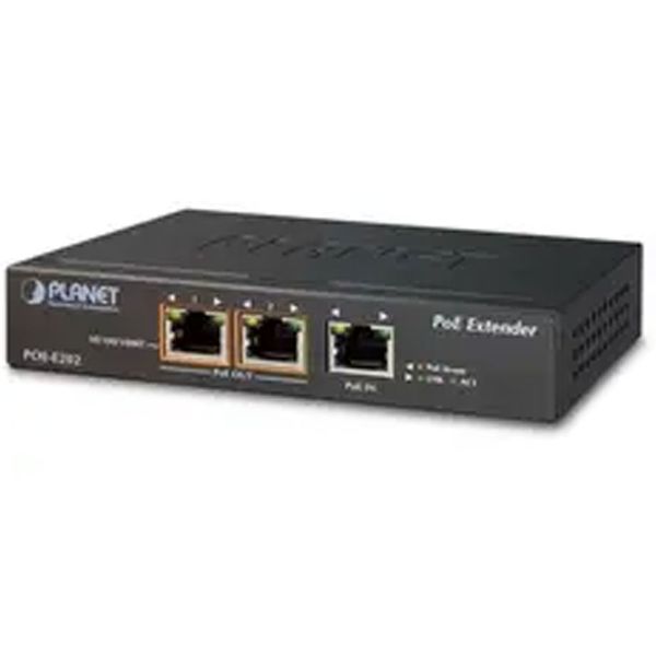 Planet PL-POE-E202 1 Port PoE+ 2 Port Gigabit PoE+ Sinyal Uzatma Cihaz