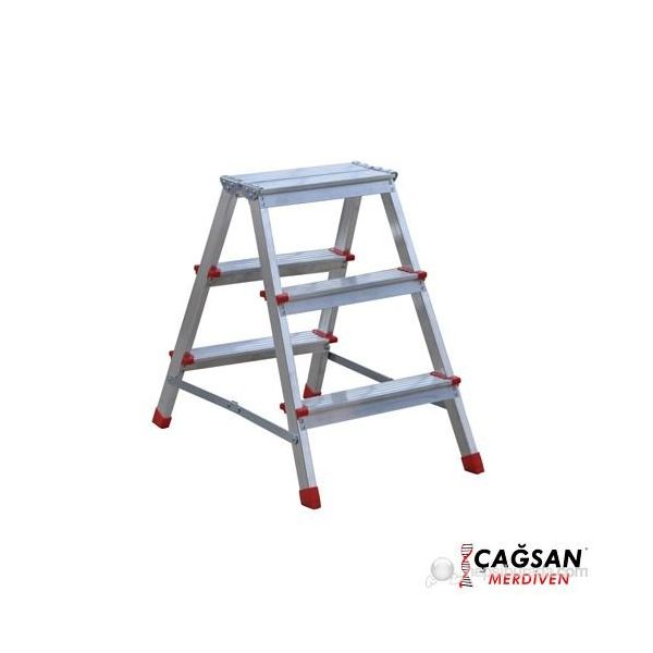 Çağsan OL3 3 Basamaklı Olimpos Çift Çıkışlı Alüminyum Merdiven