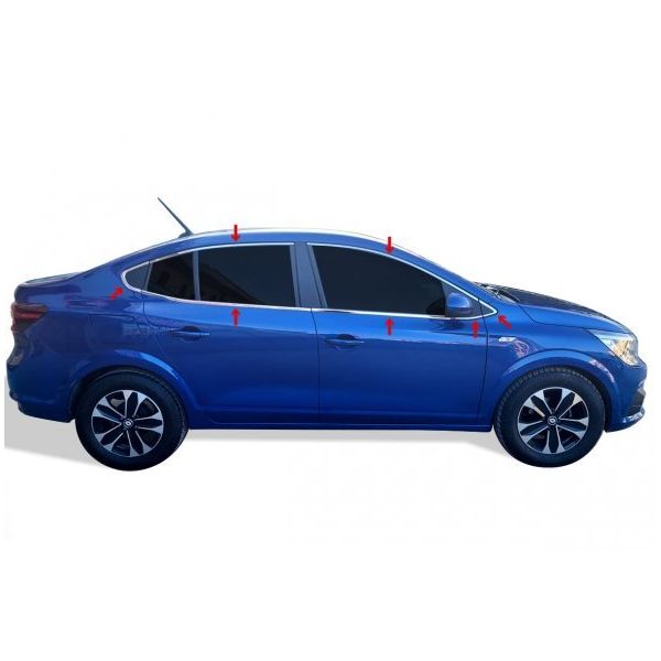 Omsa Renault Tailant 14 Parça 2021 ve Sonrası Krom Cam Çerçevesi