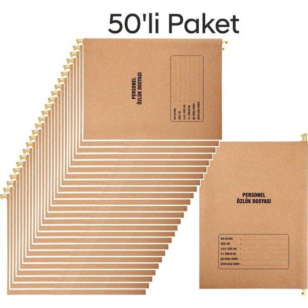 Tunakart 8 Yapraklı 50'li Paket Metal Askılı Personel Özlük Dosyası