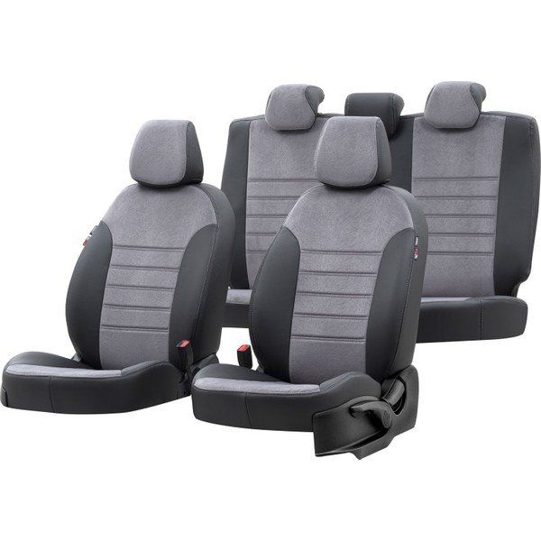Otom Hyundai I10 2013-2019 Özel Üretim London Design Füme - Siyah Oto Koltuk Kılıfı