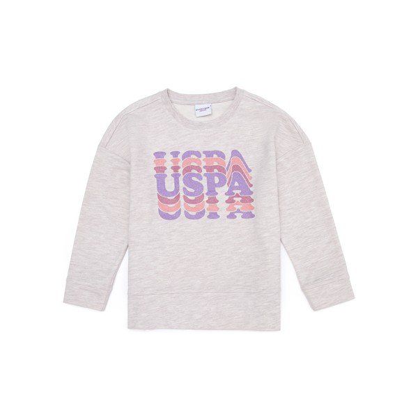 U.S. Polo Assn. 50253326-VR156 Bej Melanj Kız Çocuk Sweatshirt