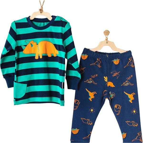 Andywawa AC23403 Lacivert Erkek Çocuk 2'li Pijama Takımı