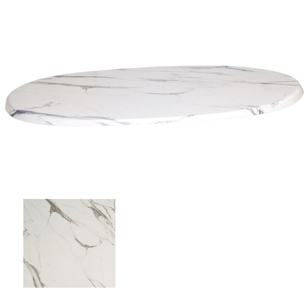 Dockers 94x146 Afyon Marble Werzalit Oval Masa Tablası