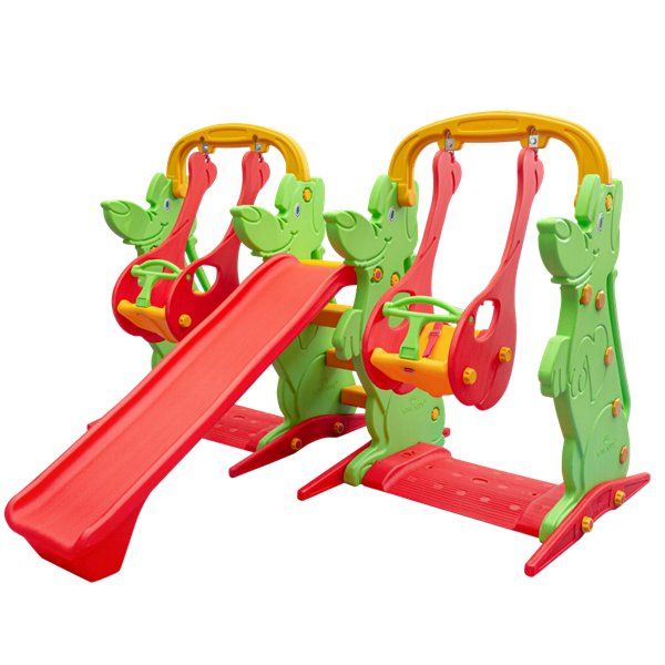 King Kids B Yeşil Kaydıraklı 2 Salıncaklı Oyun Seti