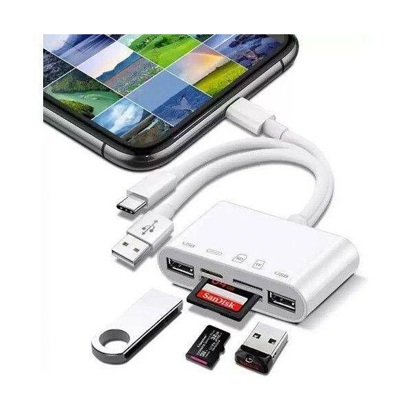 Daytona NK1032 Pro Type-C Lightning Usb-A To 2x Usb3.0 Sd Tf Pd Kart Okuyucu Çevirici Hub Adaptör