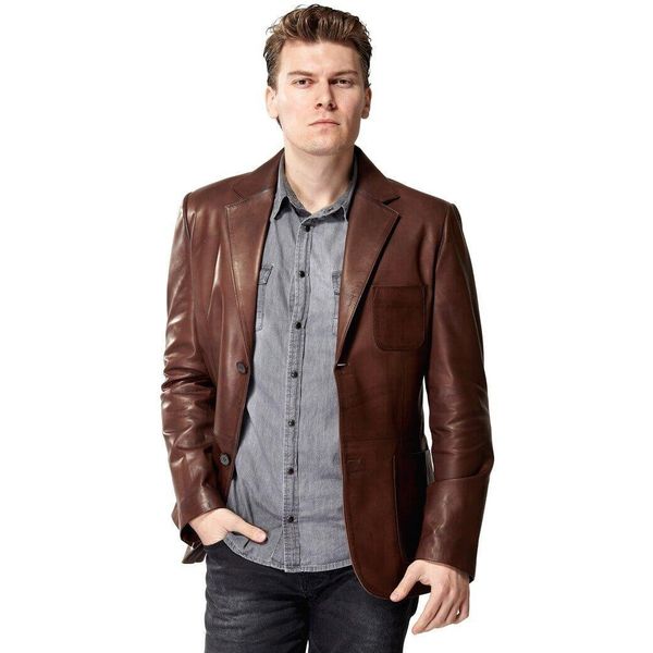 Deriza Morazzi Blazer Kahve Deri Erkek Ceket