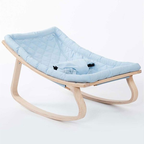 Babycom Pembe-Mavi Naturel Ahşap Anakucağı