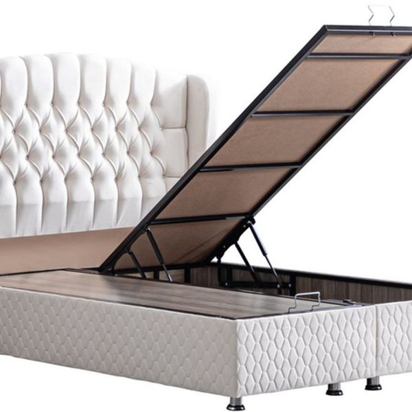 Setay Mobilya 100x200 cm Krem Nice Baza ve Başlık Seti