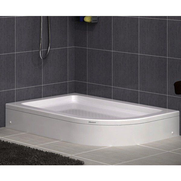 Shower Oval Asimetrik Panelli 90x110 cm Duş Teknesi