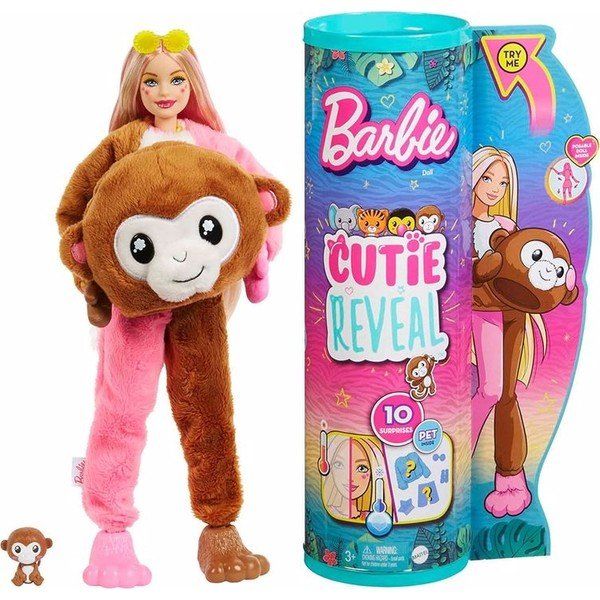 Barbie Cutie Reveal HKP-97 HKR-01 Tropikal Orman Serisi Maymun
