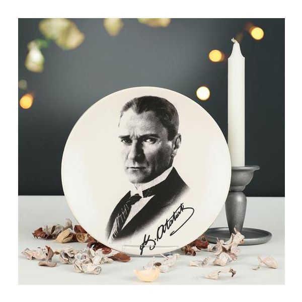 Keramika 18241 Atatürk Portre Hediyelik Dekoratif Tabak