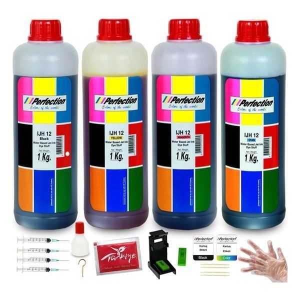 Canon 4x1 kg Perfection E464-E304-E404-E414-E204-E474-E484-PG46-CL56 Kartuş Uyumlu Dolum Seti