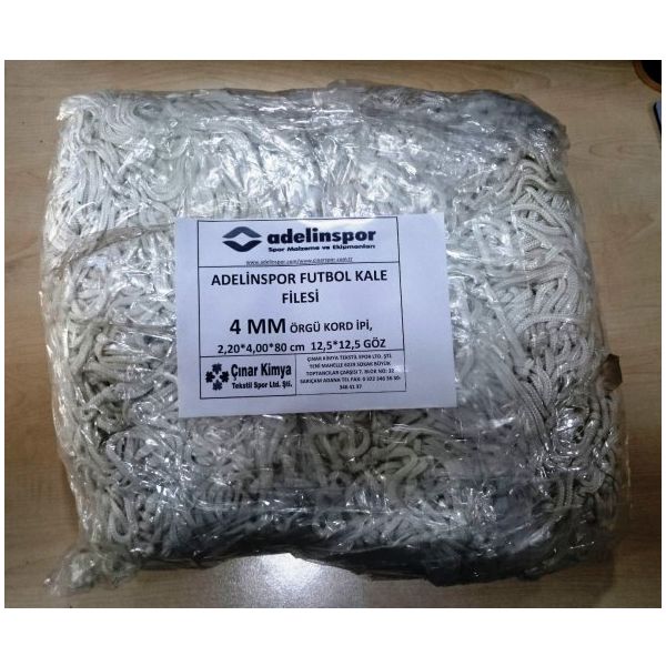 Adelinspor 4 mm Kord İpi 4,00x2,20x0,8 m Futbol Kale Filesi