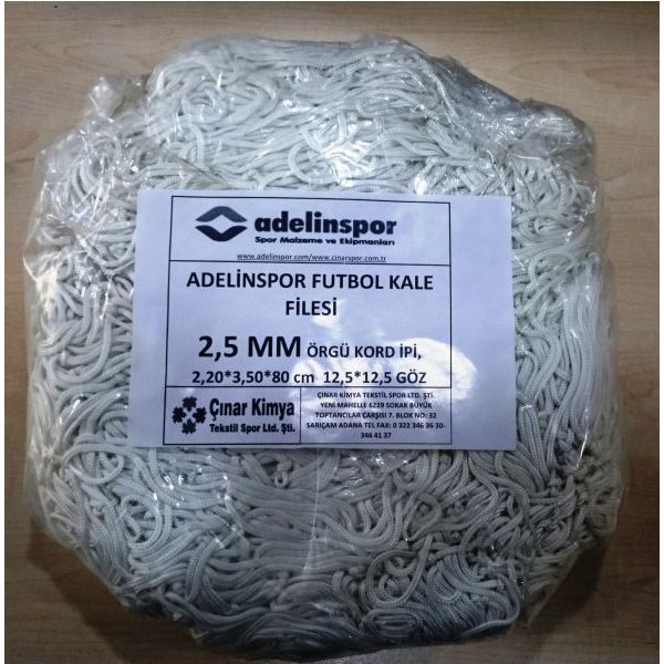 Adelinspor 2,5 mm Kord İp 3,5x2,20x0,8 m Futbol Kale Filesi