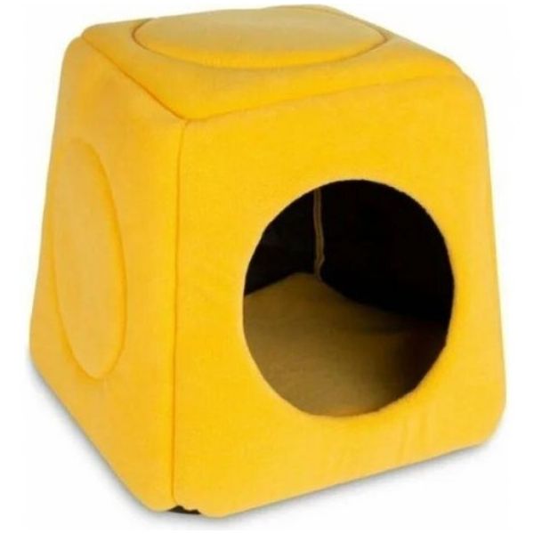 Bio Sand 45 cm Sarı Yıkanabilir Üç Fonksiyonlu Kedi Yatağı