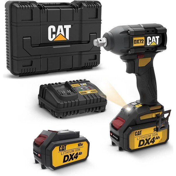Cat DX72 18V 4.0 Ah Li-ion Çift Akülü Kömürsüz Somun Sıkma Makinesi