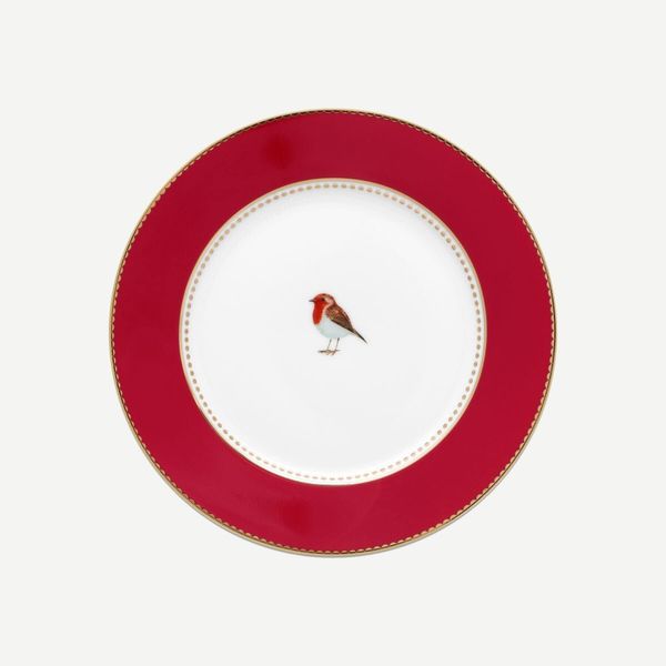 PIP STUDIO Love Birds Collection 17 cm Kırmızı Pembe Porselen Pasta Tabağı