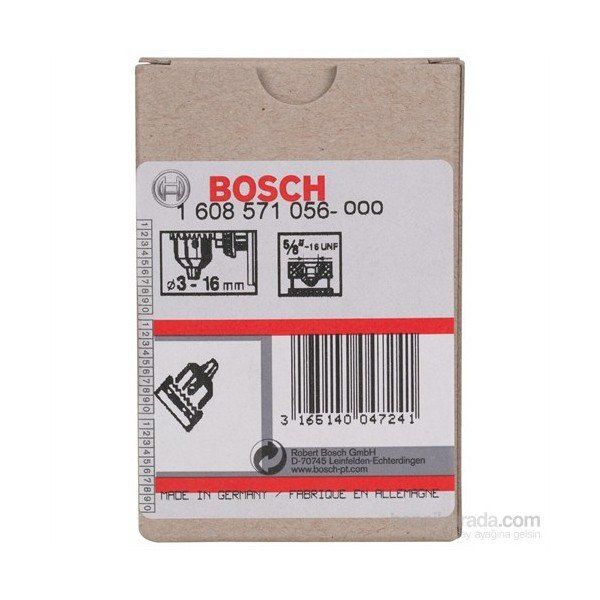 Bosch 1608571056 3-16 mm 5/8-16 Anahtarlı Mandren