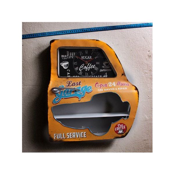 Pilelistore Garage Temalı Sarı Araba Kapısı Araba Kapısı Dekoratif Duvar Rafı
