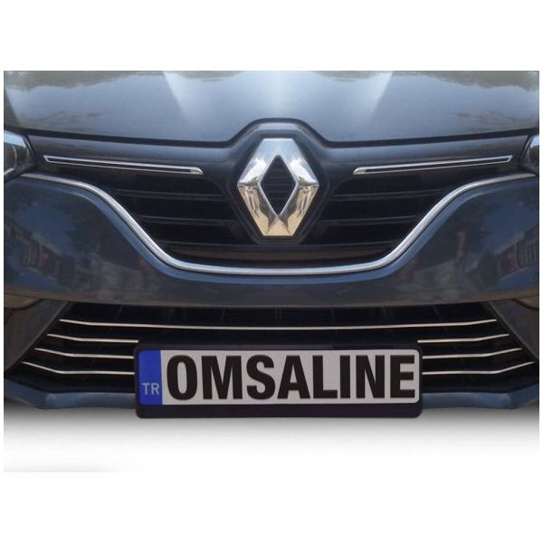 Omsa Renault Megane 4 HB 2016-2020 7 Parça Krom Ön Tampon Alt Çıta