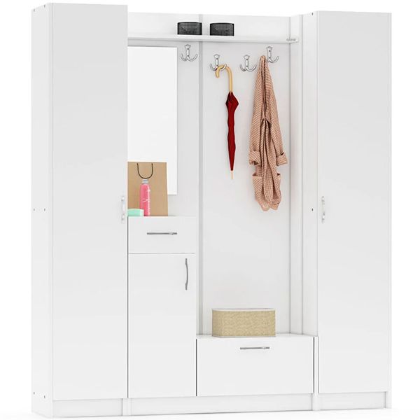 Abre Mobilya Abre VM-343637 Beyaz Portmanto